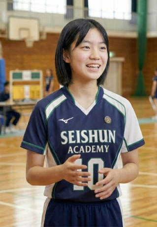 インタビューを受ける選手